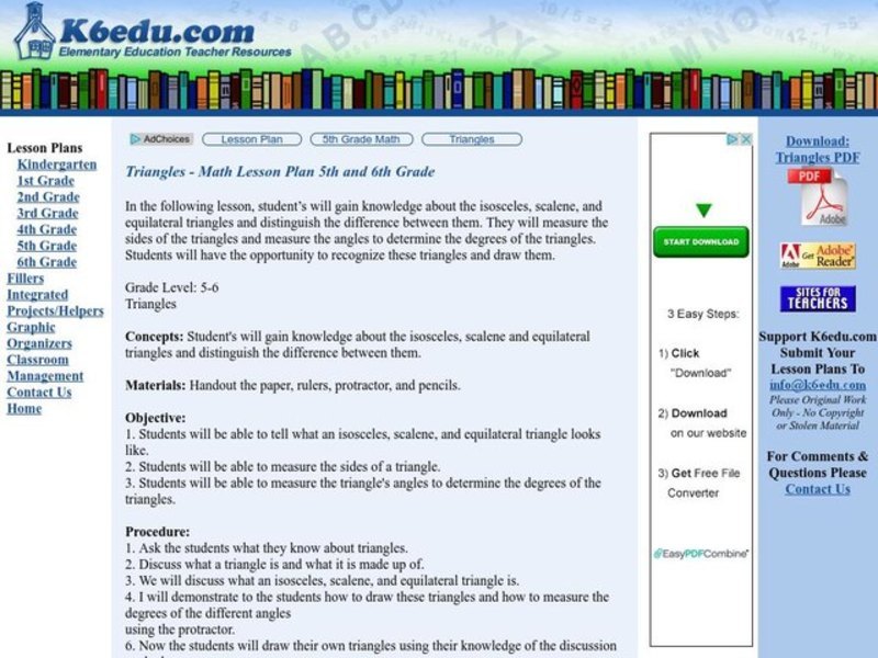 Triangles Lesson Plan