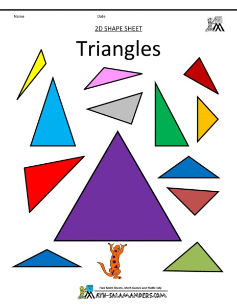 2D Shape Sheet Triangles Printables