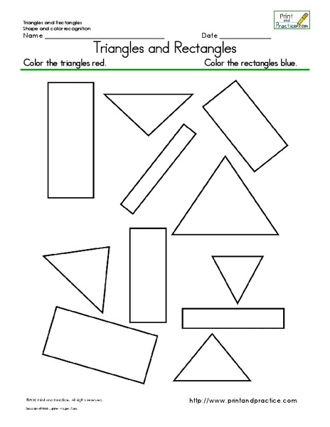 Triangles and Rectangles Worksheet