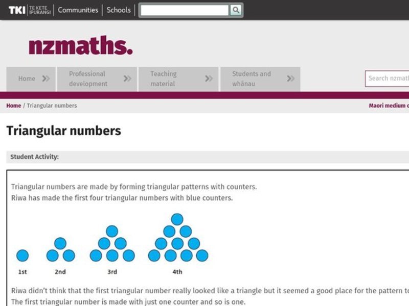 Triangular Numbers Lesson Plan