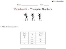 Triangular Numbers Worksheet