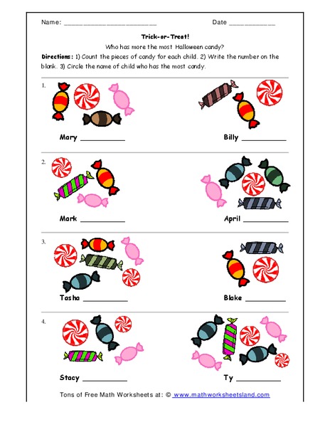 Trick-or-Treat Worksheet