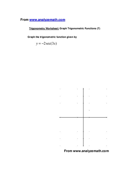 Trigonometric Functions Worksheet