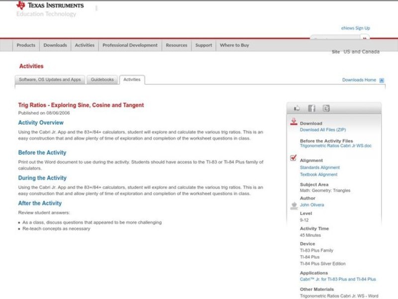 Trigonometric Ratios Lesson Plan