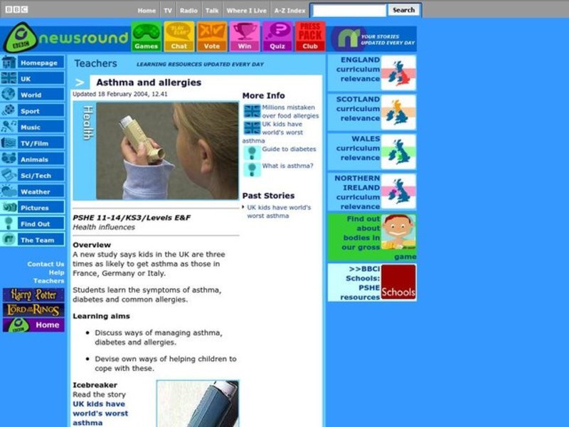 Asthma and Allergies Lesson Plan