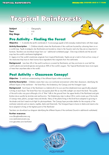 Tropical Rainforests Lesson Plan