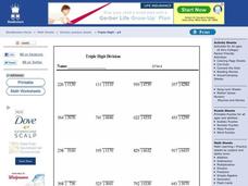 Triple Digit Division Worksheet