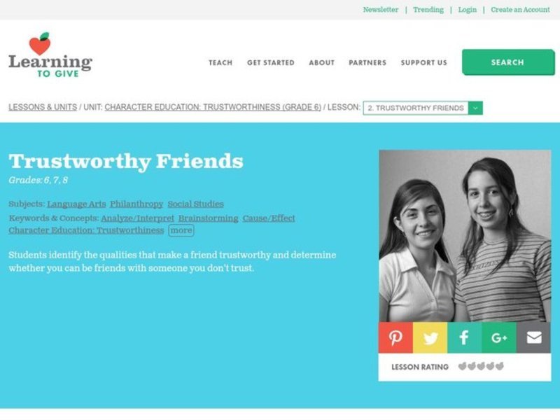 Trustworthiness Lesson Plan