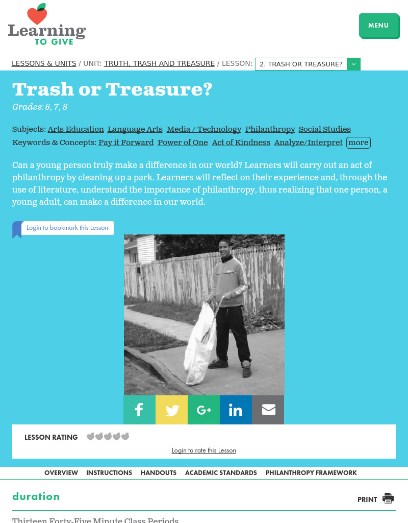 Truth, Trash and Treasure Lesson Plan