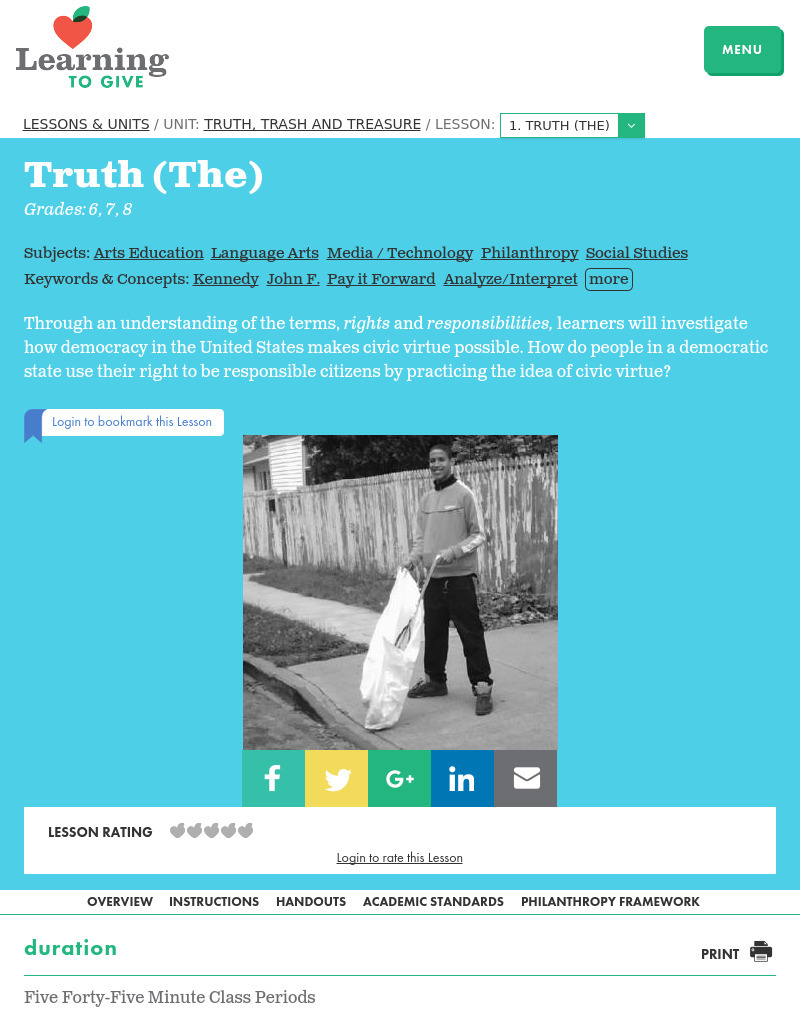 Truth, Trash and Treasure Lesson Plan