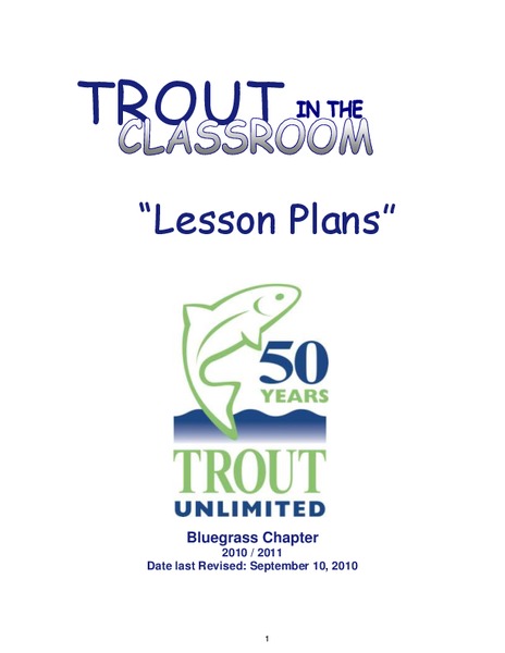 Trout In The Classroom Lesson Plan