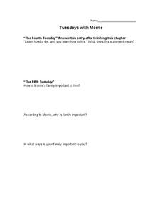 Tuesdays with Morrie Lesson Plan