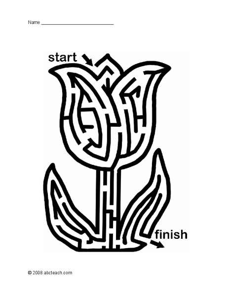 Tulip Maze Worksheet