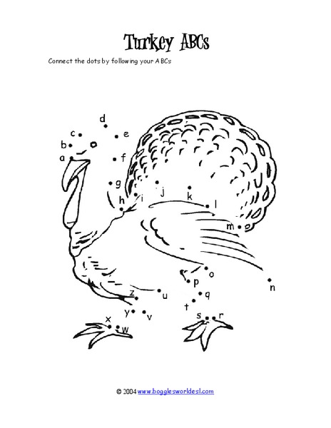 Turkey ABC's Worksheet