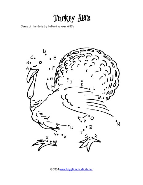 Turkey ABC's Worksheet