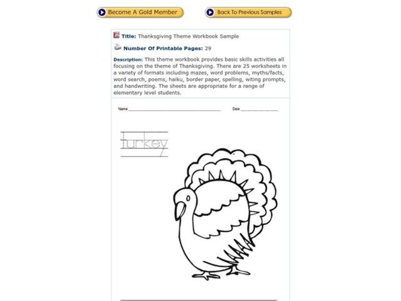 Turkey Worksheet