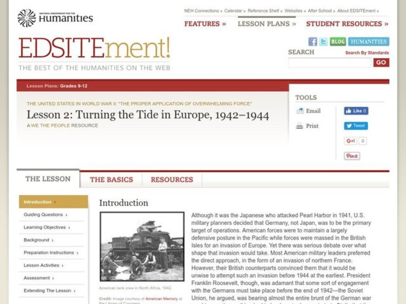 Turning the Tide in Europe, 1942-1944 Lesson Plan