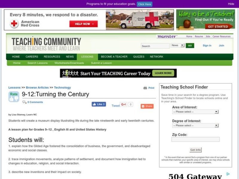 Turning the Century Lesson Plan