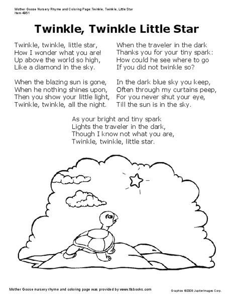 Twinkle, Twinkle Little Star Worksheet
