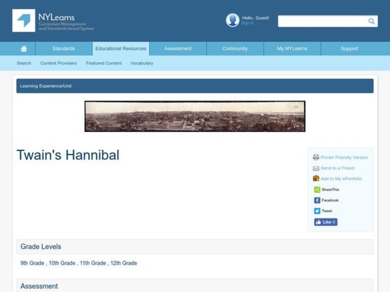 Twain's Hannibal Lesson Plan