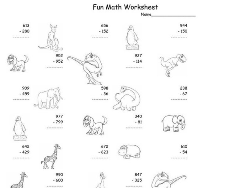 Two and Three Digit Subtraction With Regrouping Worksheet