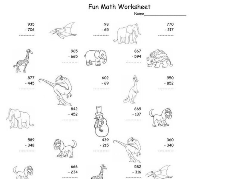 Two and Three Digit Subtraction with Regrouping Worksheet