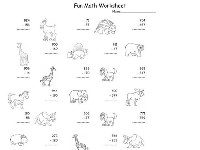Two and Three Digit Subtraction with Regrouping Worksheet