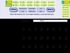 Two Digit Addition Worksheet