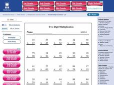 Two Digit Multiplication Worksheet