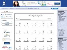 Two Digit Multiplication Worksheet