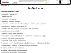 Two-Word Verbs Worksheet