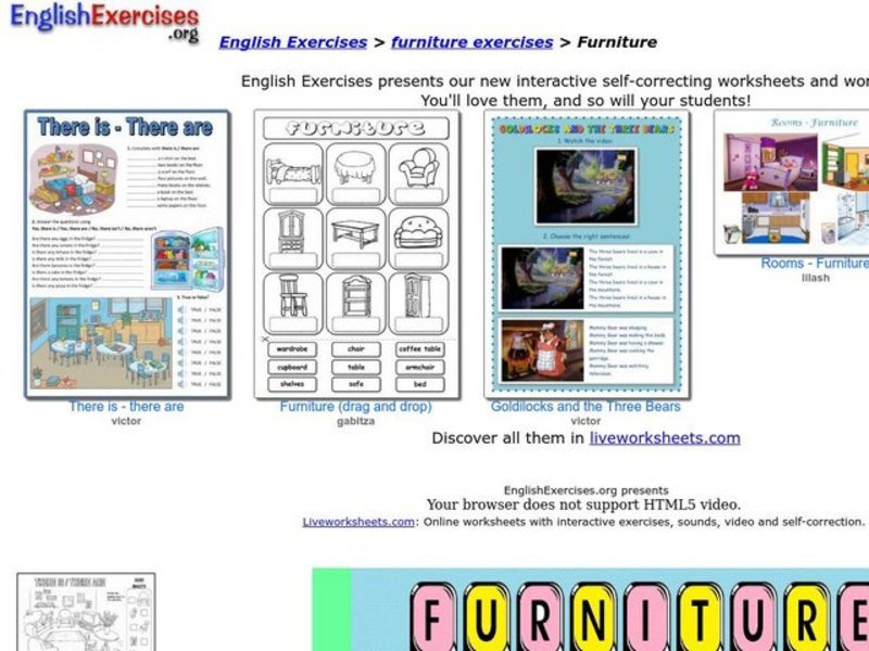 Types of Furniture Interactive