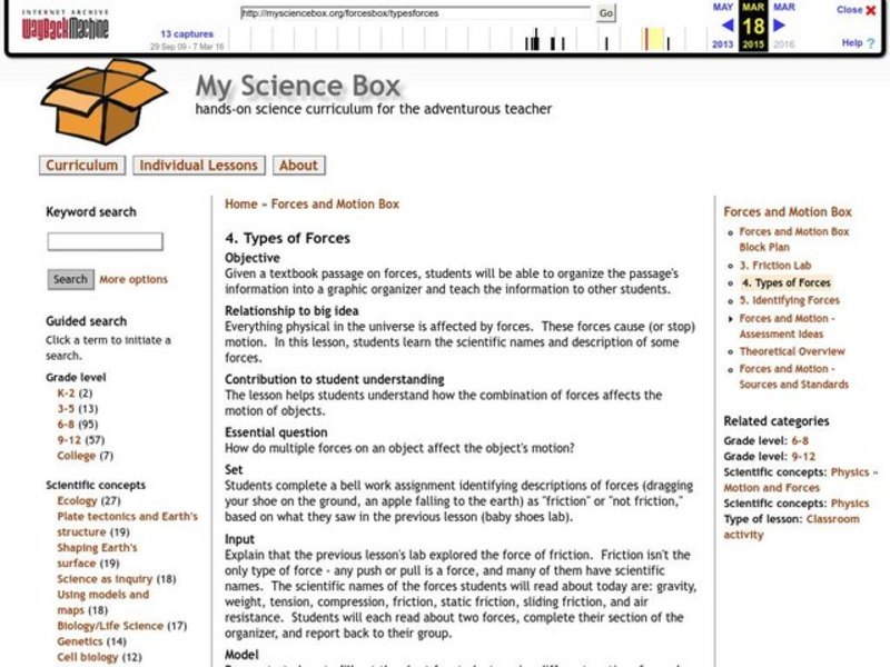 Types of Forces Lesson Plan