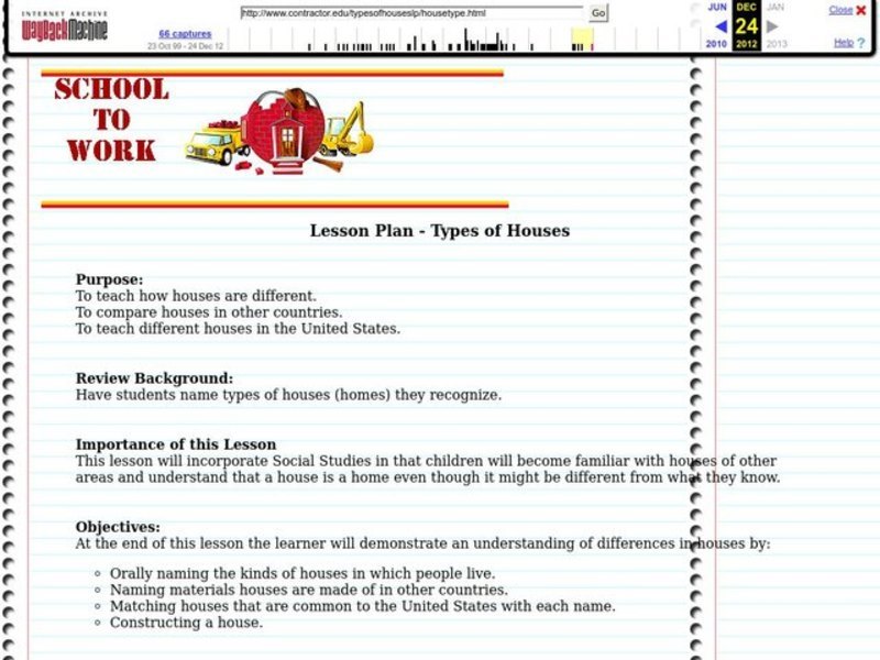 Types of Houses Lesson Plan