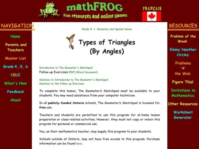 Types of Triangles Lesson Plan