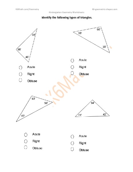 Types of Triangles Worksheet
