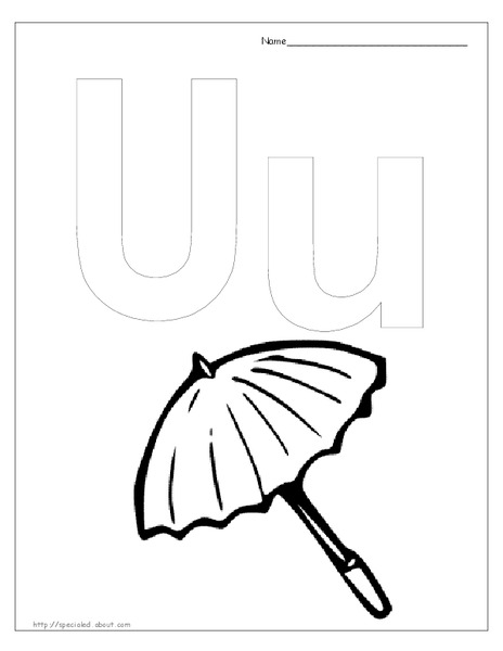 U is for Umbrella Lesson Plan