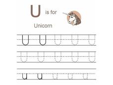 U is for Unicorn Worksheet