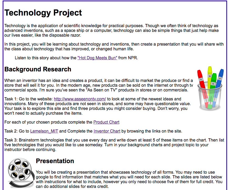 Technology and Inventions Project Activity