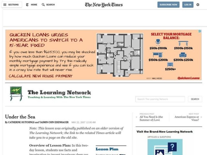 Under the Sea Lesson Plan