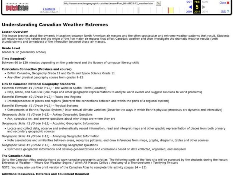 Understanding Canadian Weather Extremes Lesson Plan