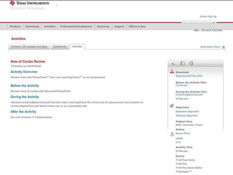 Area of Circles Lesson Plan
