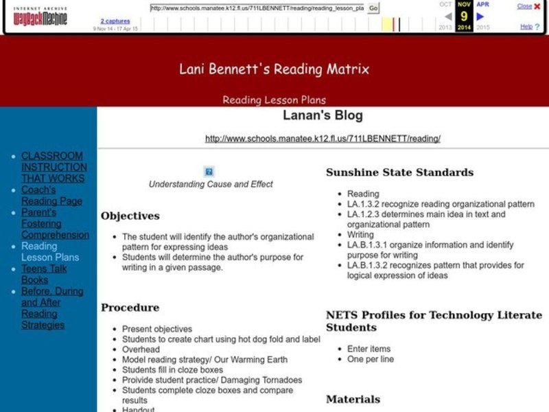 Understanding Cause and Effect Lesson Plan