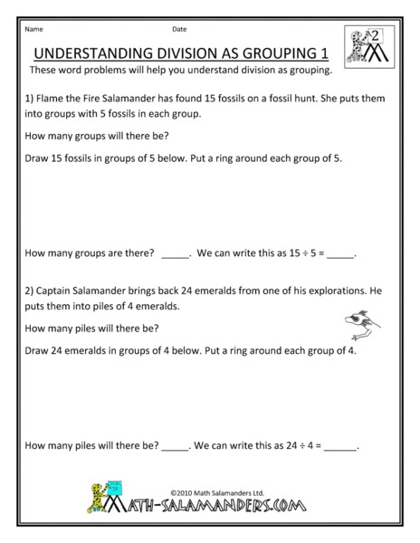Understanding Division as Grouping 1 Worksheet