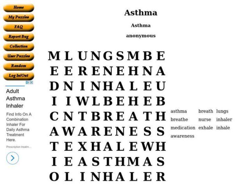 Asthma Worksheet