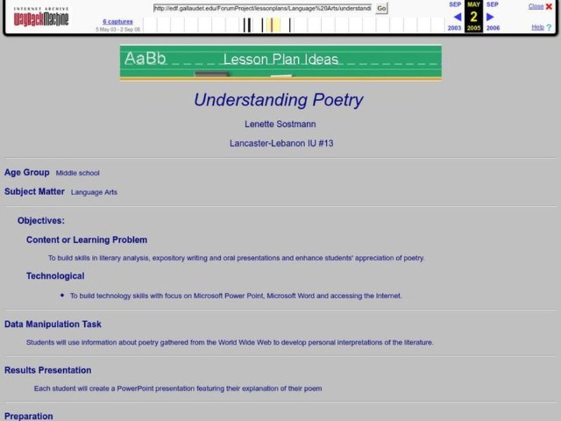 Understanding Poetry Lesson Plan
