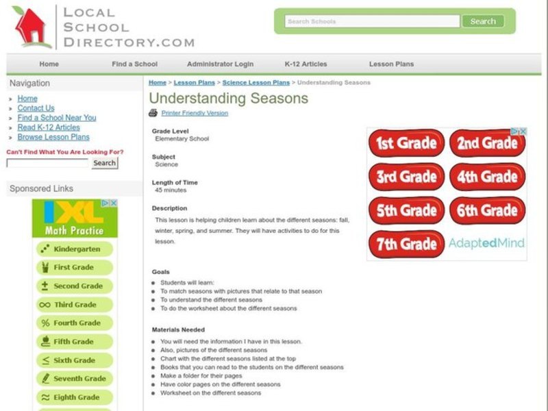 Understanding Seasons Lesson Plan