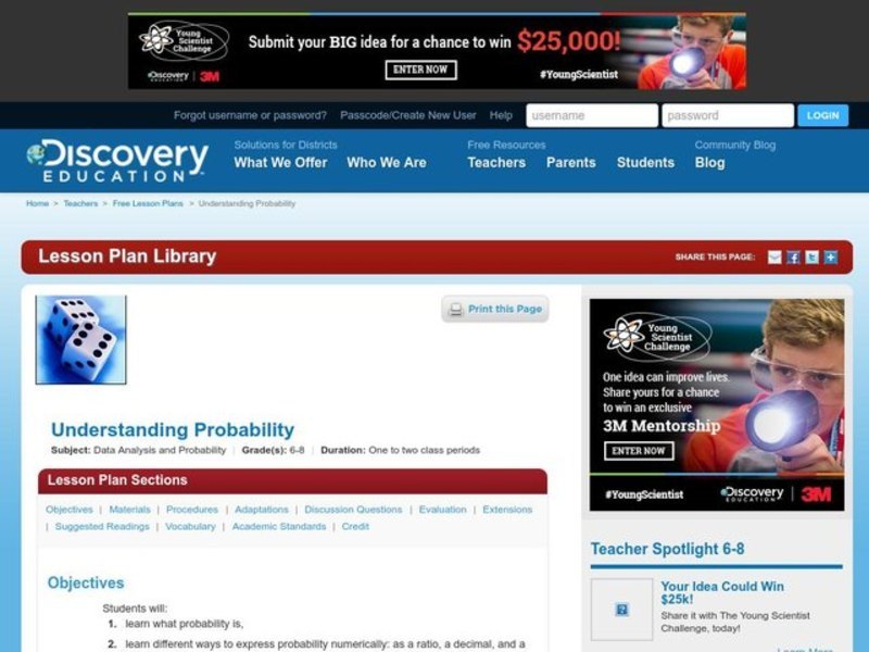 Understanding Probability Lesson Plan