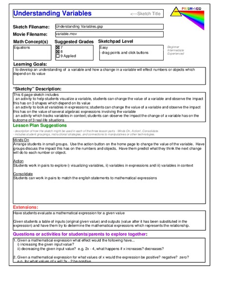 Understanding Variables Study Guide
