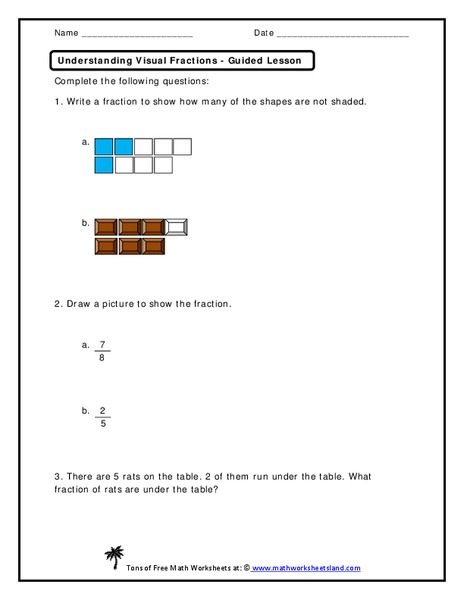 Understanding Visual Fractions Worksheet